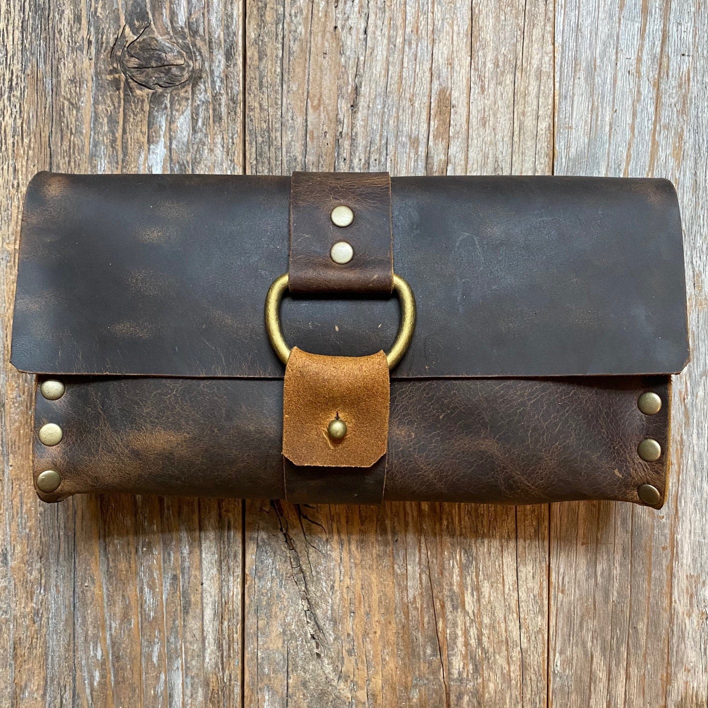 Valley Clutch Rough Girl Brown FAITH BY KRISTY WHITE LEATHER DESIGNS